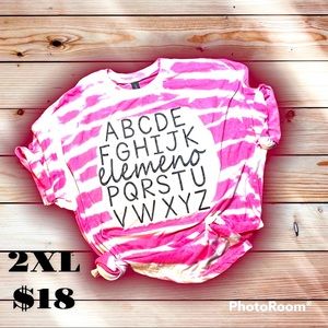 Super soft T shirt, perfect for school teachers! Tie Dye pink a black design!